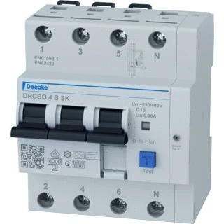 Afbeelding van Doepke aardlekautomaat uitschakelkarakteristiek c lekstroom b nominale meetstroom 16a 09948134