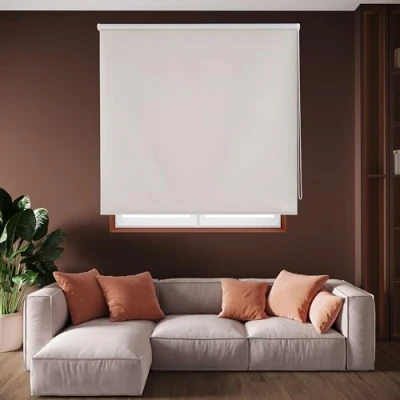 Afbeelding van Blindecor Draco verduisterend rolgordijn, effen kleur, zilvergrijs, 100 x 230 cm