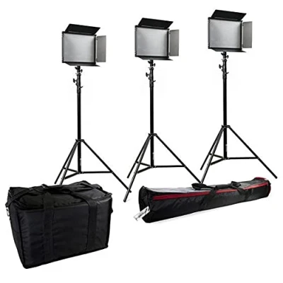 Afbeelding van Bresser Studio Continu Lamp SH 1200 LED Set (3x en 3x Statief)
