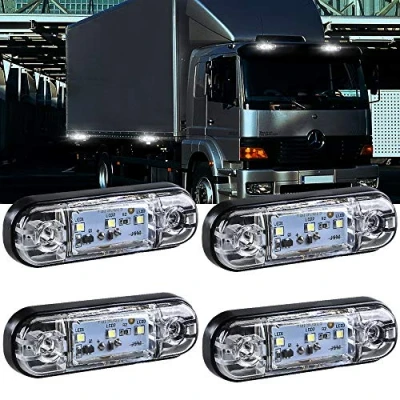 Afbeelding van Yifengshun 4 stks LED Side Marker Indicator Licht voor Achter Positie Lampen 12 V Truck Camper van Vrachtwagen RV Lichten (Wit)