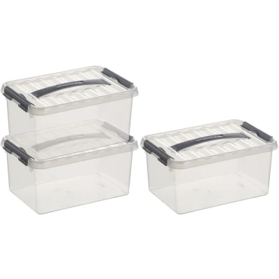 Afbeelding van 3x Kunststof stapelbare opbergbak 6 liter 30 cm Opbergbox