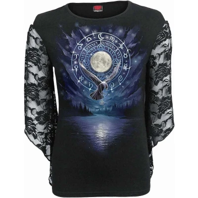 Afbeelding van Spiral Witchcraft Shirt met lange mouwen zwart S