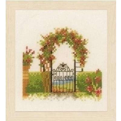 Afbeelding van Lanarte borduurpakket Hek met bloemen 0162522