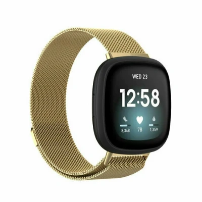 Afbeelding van Fitbit Versa 3/4 &amp; Sense 1/2 milanese bandje Small Goud