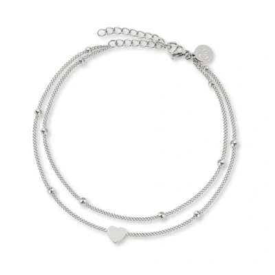 Afbeelding van Enkelbandje Hart voor Dames in Zilver Waterdicht I Meerrijig Verstelbaar Filigraan Stainless Steel Enkel Sieraden