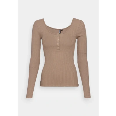Afbeelding van Pieces Pckitte Longsleeve, Dames, Maat: Large, Fossil