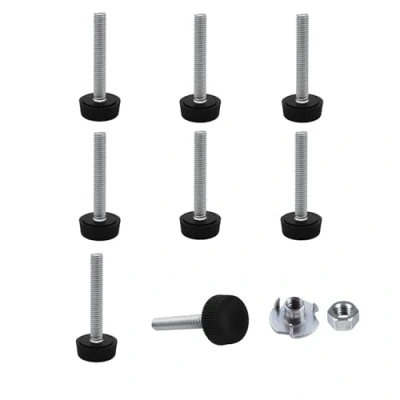 Afbeelding van SKIR&#039;CO 8 stuks, meubelstelpoten, M6 x 40 mm, verstelbare ronde poten met een diameter van 20 draadnivellervoet (inclusief moeren)
