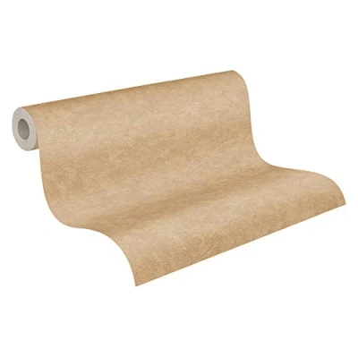 Afbeelding van Leen Bakker Livingwalls Behang Effen Met Schilderachtig Effect Goud 53cm X 10,05 M Beige Vinyl