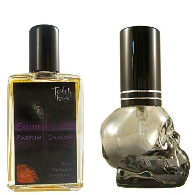 Afbeelding van Teufelsküche Patchouli&quot;Shadow&quot; + lege flacon Skull patchouly met sandelhout, eau de parfum voor heren, gothic parfum, mini flacon, 10 ml glazen gotische
