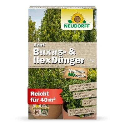Afbeelding van Neudorff Azet Buxus Illex Meststof, biologische buxusmest voor krachtige en gezonde Buxus, andere groenblijvende meststof met onmiddellijke langdurige werking, 1 kg