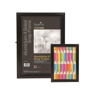 Afbeelding van Seco kliklijst A3 zwart aluminium 25mm frame anti reflecterend PVC SE BLACKA3