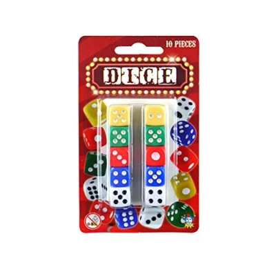 Afbeelding van Henbrandt set van 10 zeszijdige gekleurde dobbelstenen met afgeronde randen, 14 mm soepel rollende D6 Game wiskunde bron voor familie gameplay, DND, Ludo, Bunco, Farkle