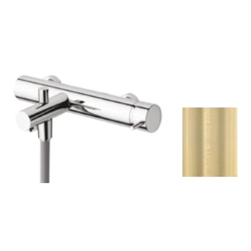 Afbeelding van Waterevolution Flow badmengkraan met handdoucheset PVD geborsteld licht goud T130WGE