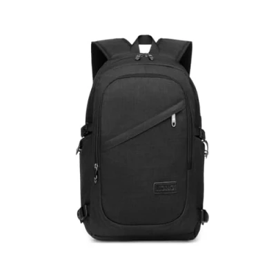Afbeelding van Kono Reizen Laptop Rugzakken College Rugzak voor School Anti Diefstal 15,6 inch met USB oplaadpoort Lichtgewicht Computer Zakelijke Werktas Mannen en Vrouwen, Zwart, S,