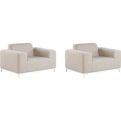 Afbeelding van Beliani ROVIGO Fauteuil Beige Polyester