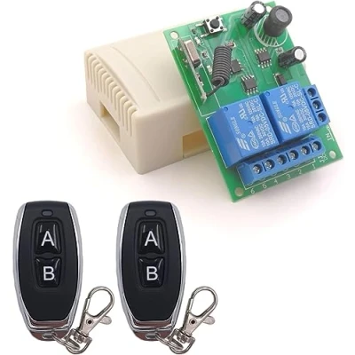 Afbeelding van DieseRC DC 12V 24V 30V veilige afstandsbediening schakelaar universele draadloze 433Mhz rf 10A relais ontvanger board met 2 zender sleutelhangers, voor Motor, Licht, poortdeur, DIY controller