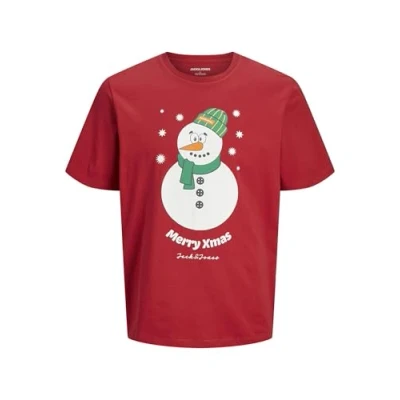 Afbeelding van Jack &amp; Jones XMAS Rundhals Tshirt print, Heren, Maat: XS, Scarlet sage