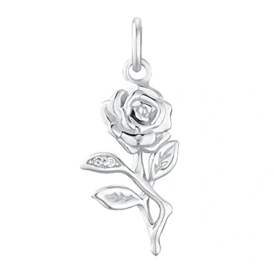 Afbeelding van Amor Motief Hanger 925 Sterling Zilveren Dames Hanger, Met Zirkonia Cubic Synth., 2 cm, Zilver, Rosé, Wordt Geleverd In Sieraden Geschenkverpakking, 2031041