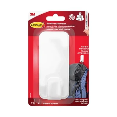 Afbeelding van Command Utility Hook 17010FESIP, wit, X Large voor zwaargewicht &lt; 4,5 kg, 1 haak + 2 strips