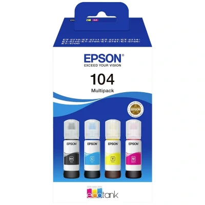 Afbeelding van Epson Inktfles 104 EcoTank 4 kleuren Multipack voor o.a ET 2714, 2814,ET 4800