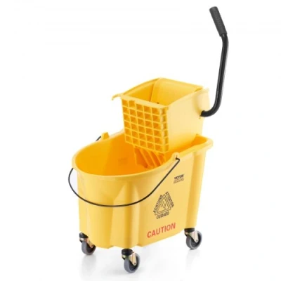 Afbeelding van VEVOR dweilemmer met wringer, 35 qt. Commerciële zijwringer, en wringercombinatie op wielen, professionele/industriële/commerciële vloerreiniging