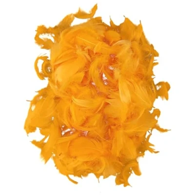 Afbeelding van Netuno 150 stuks donkergele decoratieve veren, 10 g, pluisveren, sierveren, vogelveren, knutselveren, natuur voor doe het zelf knutselen, decoratie, Pasen, Kerstmis, decoratiefiguur