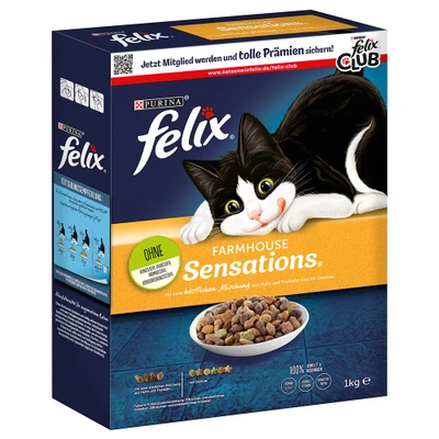 Afbeelding van Purina felix Katten droogvoer met kip, kalkoen &amp; groenten, Farmhouse Sensations, 1 kg