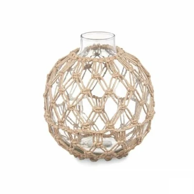 Afbeelding van Decoratief sierding Transparant Natuurlijk Glas Touw 18 x 20 cm (6 Stuks)