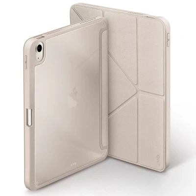 Afbeelding van Apple iPad Air 2022 Hoes: Uniq Moven Case Flipcase Ivory TPU Tablet Hoezen