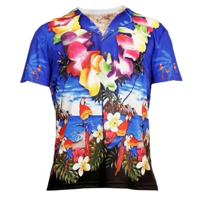 Afbeelding van Hawaii &amp; Carribean Tropisch kostuum T Shirt Honolulu Man XL Carnaval Verkleedkleding