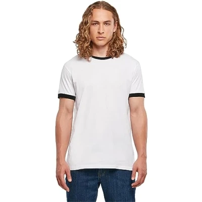 Afbeelding van Herenshirt &#039;Ringer Tee&#039; met gekleurde details White 4XL