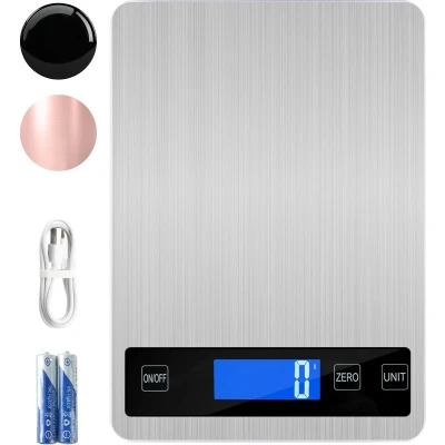 Afbeelding van S.old Digitale Keukenweegschaal Weegschaal Keuken USB Oplaadbaar 1gr tot 10kg Tarra Functie RVS