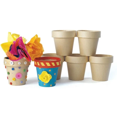 Afbeelding van Colorations Versier je Eigen Bloempotje Papier Mache, Set van 10