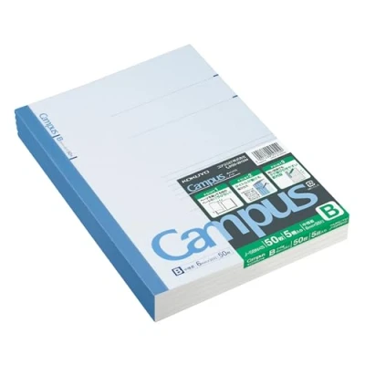 Afbeelding van Vijf boeken set Roh 5BX5 50 stuks van Kokuyo Campus Notes No. 6 semi B5 B geregeerd (japan import)