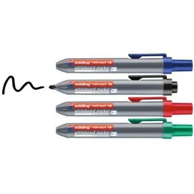Afbeelding van edding retract 12 whiteboard marker set van 4 assorti