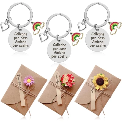 Afbeelding van Gepersonaliseerde Sleutelhanger Cadeau voor Collega&#039;s Zilver