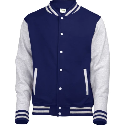 Afbeelding van Awdis Unisex Varsity Jacket (Marine Oxford / Heide Grijs)