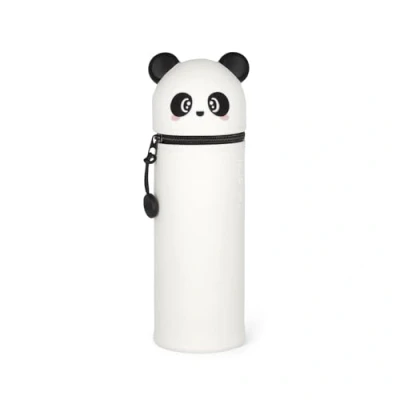 Afbeelding van LEGAMI 2 in 1 etui van zachte siliconen Kawaii, penhouder, ritssluiting, pennenzak, potloden, markers, H 18,5 cm, Panda, Panda