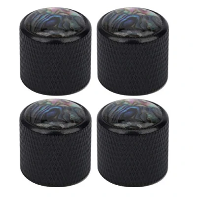 Afbeelding van Set van 4 Metal Dome Knob Volume Tone Control knop vervangende onderdelen voor elektrische bas 6 mm(Kleur Shell Black) Prestatie