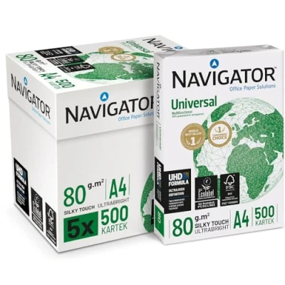 Afbeelding van NAVIGATOR A4 UNIVERSEEL; druk en kopieerpapier; A4; 5x500 vellen; 80g (frustratievrije beschermende verpakking)