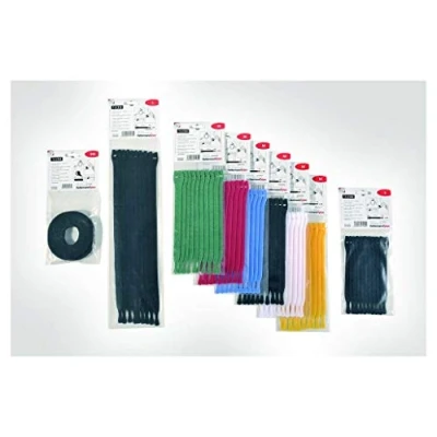 Afbeelding van HellermannTyton TEXTIE 1M PA/PP BK I Klittenband kabelbinder Om te bundelen Haak en lusdeel (l x b) 1000 mm 12.5