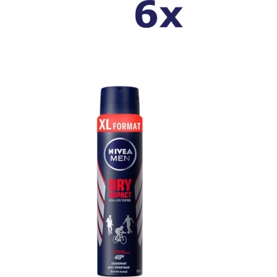 Afbeelding van 6x Nivea Deospray Men Dry Impact 250 ml