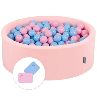 Afbeelding van KiddyMoon Foam Ballenbak 90X30cm/300 Ballen Voor Kinderen Veilig Leuk Speelplezier Met Kleurrijke Verwijderbare Hoes Ideaal Thuis En Tuin, Roze: Poeder Roze/Babyblue