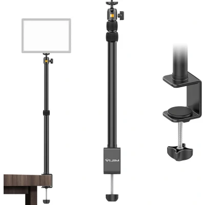 Afbeelding van VIJIM LS01 uitschuifbaar statief met tafelklem 37 96cm hoog 1/4inch schroefaansluiting Max 1.5kg gewic Zwartht
