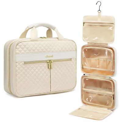 Afbeelding van Grote toilettas voor dames waterdicht beige 1 stuk