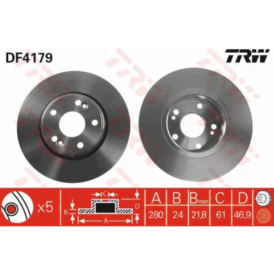 Afbeelding van Trw Remschijf DF4179