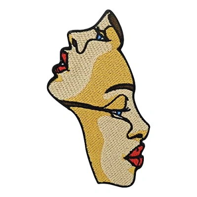 Afbeelding van Multiple Personalities patch om op te strijken Line Art gezichtspatches voor vrouwen, stripfiguur, tattoo patches, retro finally home