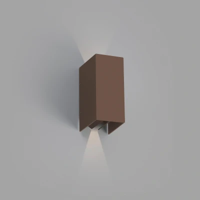 Afbeelding van Faro Lighting Blind Outdoor LED Up Down Wandlamp RoestBruin 6W 3000K IP54