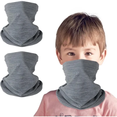 Afbeelding van 2 Pack Kinderen Warme Fleece Buis Sjaal, Winddicht Nekwarmer voor Buitenactiviteiten