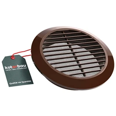Afbeelding van KOTARBAU® Ventilatierooster, rond, 150 mm, bruin, ventilatie, insectenwerend rooster, lamellenrooster, buisaansluiting, afvoerrooster, kunststof, weerbestendig rooster